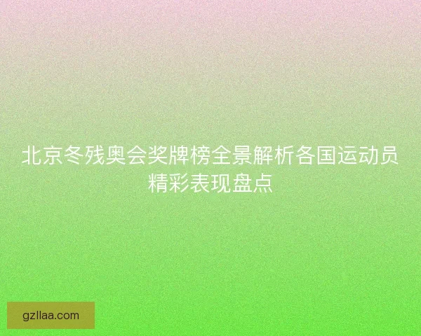 北京冬残奥会奖牌榜全景解析各国运动员精彩表现盘点