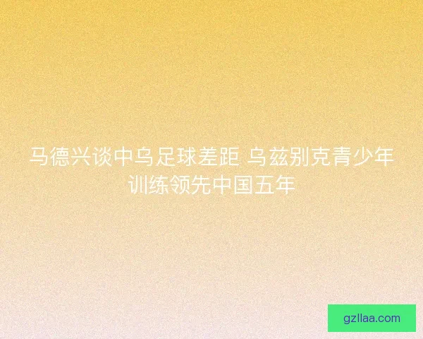 马德兴谈中乌足球差距 乌兹别克青少年训练领先中国五年