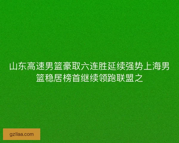 山东高速男篮豪取六连胜延续强势上海男篮稳居榜首继续领跑联盟之 山东高速男篮豪取六连胜延续强势上海男篮稳居榜首继续领跑联盟之