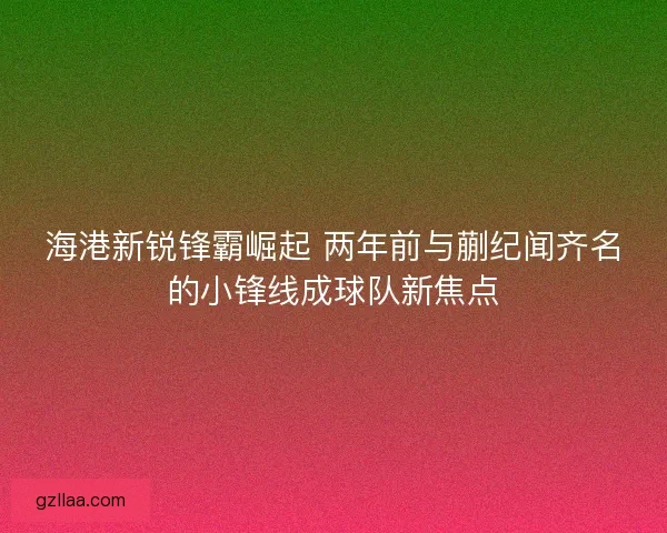 海港新锐锋霸崛起 两年前与蒯纪闻齐名的小锋线成球队新焦点